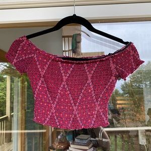 Nwot S crop top boho peasant floral top Kendall & Kylie